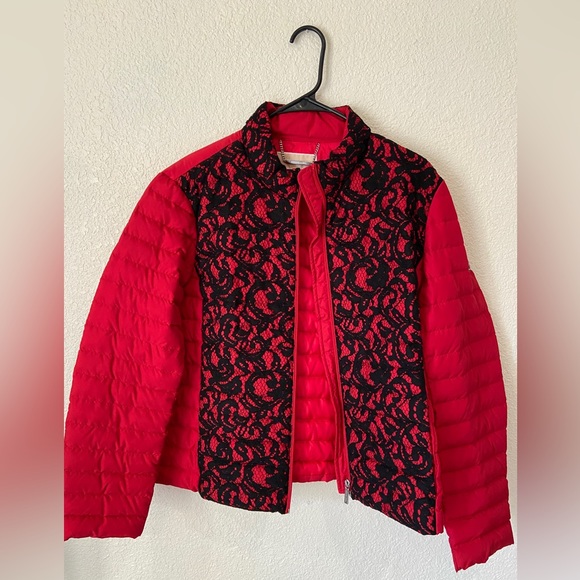 Michael Kors Red Bubble Jacket Women XL - Picture 1 of 4
